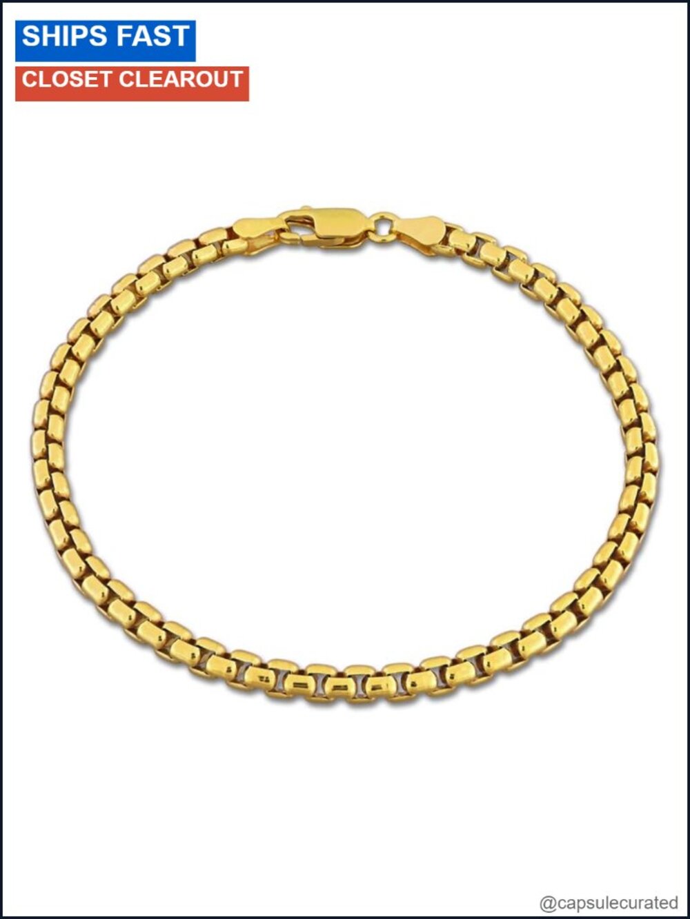 Italian 925 Sterling Silver Box Link Bracelet for Men Women 3.7mm
